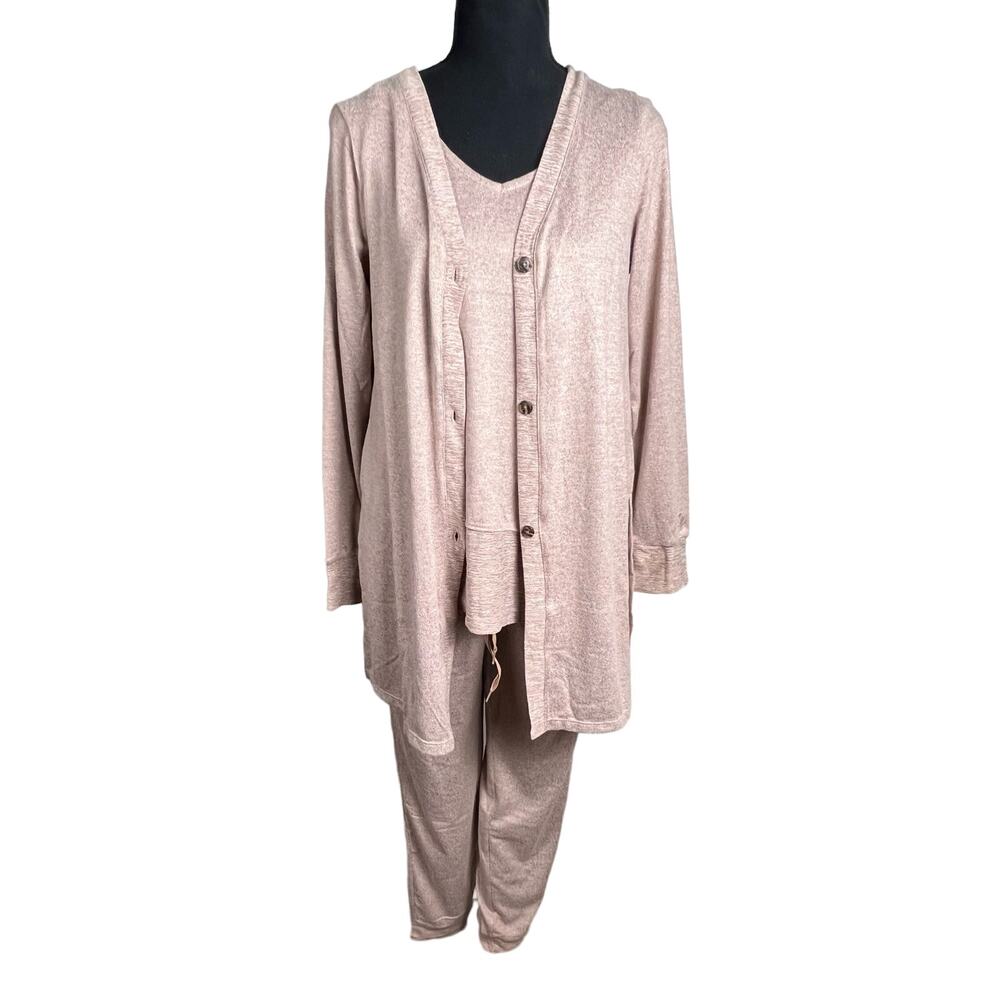 Cuddl Duds Sweaterknit 3-Piece Set NWOT HTR WALNUT/TAUPE SIZE XS - Picture 2 of 10
